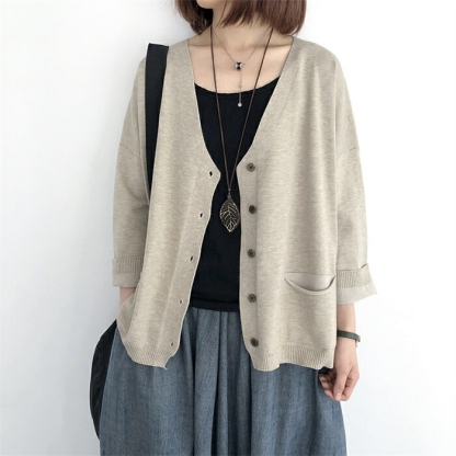 コットンニットカーディガン カーディガン ニットカーディガン レディース ニット ゆるカーディガン トップス ベーシック ニットカーデ 羽織り 大人カジュアル 柔らか ゆったり 大人可愛い 大人フェミニン 春 秋 送料無料