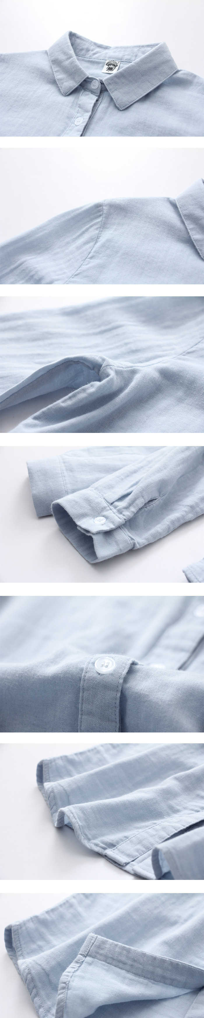 シャツ レディース ゆったり 長袖 おしゃれ オフィス 綿 ガーゼシャツ ブラウス 綿シャツ 羽織り コットン ベーシック コットンシャツ トップス 無地 30代 40代 50代 春夏秋冬 送料無料 柔らか 長袖シャツ スーツインナー ビッグシルエット スタンドカラー 大人可愛い 秋