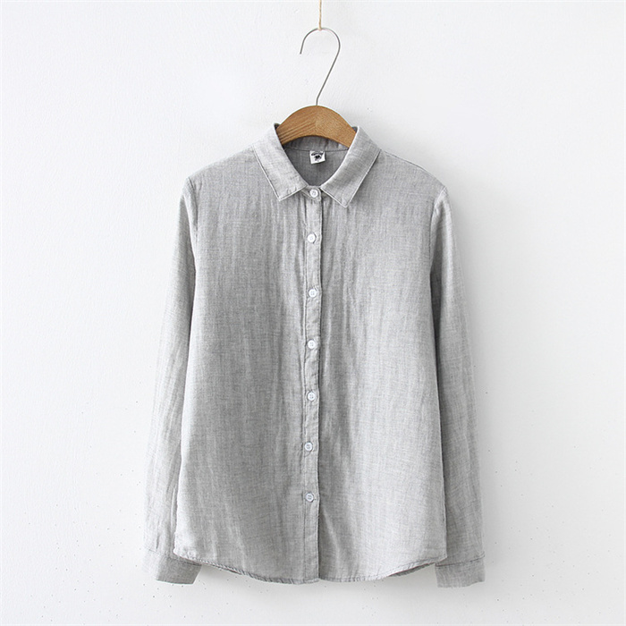 シャツ レディース ゆったり 長袖 おしゃれ オフィス 綿 ガーゼシャツ ブラウス 綿シャツ 羽織り コットン ベーシック コットンシャツ トップス 無地 30代 40代 50代 春夏秋冬 送料無料 柔らか 長袖シャツ スーツインナー ビッグシルエット スタンドカラー 大人可愛い 秋