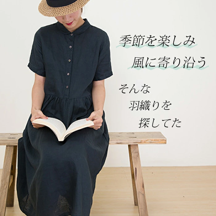 シャツワンピース ガーゼ レディース ロングワンピース 綿麻ワンピ 半袖 シンプル 体型カバー マキシ丈 ゆるっと ミモレ 無地 春 夏 カジュアル 綿麻 ナチュラル プレゼント 大人可愛い 黒 緑 送料無料 30代 40代 50代