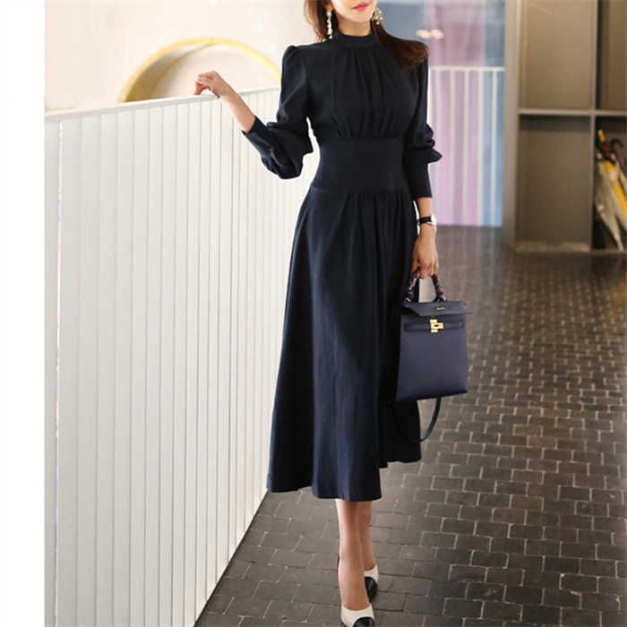 <br>長袖 ワンピース スタンドカラー シャツワンピース シフォンワンピース ギャザー ロングワンピース レディース 春 ミモレ丈 無地 リボン付き ゆったり きれいめ おしゃれ 通勤 入園式 卒業式 フォーマル シフォン ゆったり 大人可愛い 送料無料