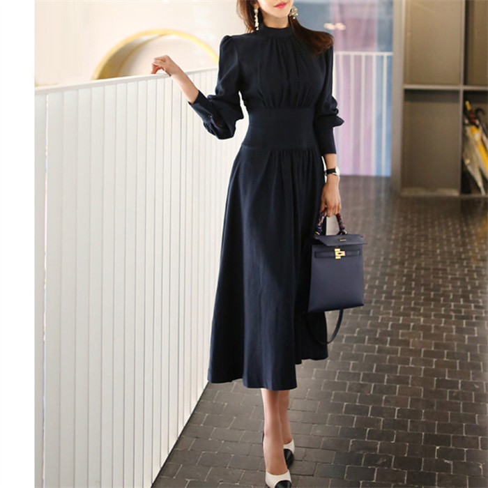 <br>長袖 ワンピース スタンドカラー シャツワンピース シフォンワンピース ギャザー ロングワンピース レディース 春 ミモレ丈 無地 リボン付き ゆったり きれいめ おしゃれ 通勤 入園式 卒業式 フォーマル シフォン ゆったり 大人可愛い 送料無料