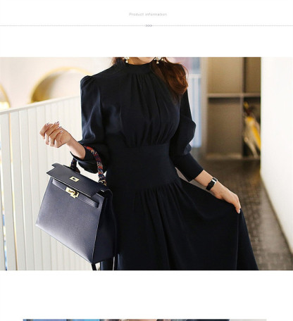 <br>長袖 ワンピース スタンドカラー シャツワンピース シフォンワンピース ギャザー ロングワンピース レディース 春 ミモレ丈 無地 リボン付き ゆったり きれいめ おしゃれ 通勤 入園式 卒業式 フォーマル シフォン ゆったり 大人可愛い 送料無料