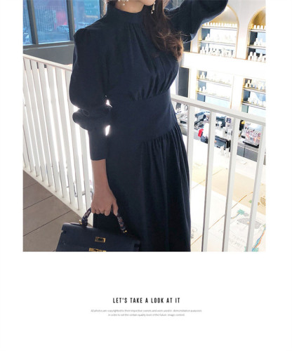<br>長袖 ワンピース スタンドカラー シャツワンピース シフォンワンピース ギャザー ロングワンピース レディース 春 ミモレ丈 無地 リボン付き ゆったり きれいめ おしゃれ 通勤 入園式 卒業式 フォーマル シフォン ゆったり 大人可愛い 送料無料