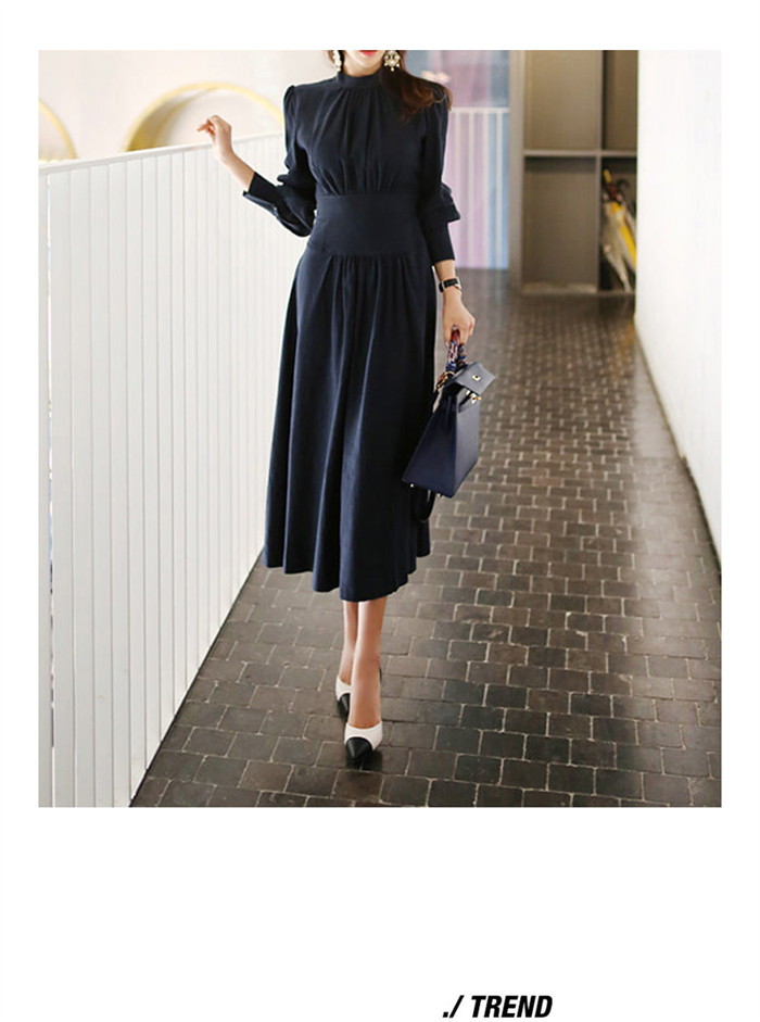 <br>長袖 ワンピース スタンドカラー シャツワンピース シフォンワンピース ギャザー ロングワンピース レディース 春 ミモレ丈 無地 リボン付き ゆったり きれいめ おしゃれ 通勤 入園式 卒業式 フォーマル シフォン ゆったり 大人可愛い 送料無料
