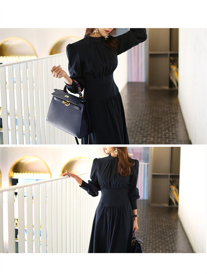 <br>長袖 ワンピース スタンドカラー シャツワンピース シフォンワンピース ギャザー ロングワンピース レディース 春 ミモレ丈 無地 リボン付き ゆったり きれいめ おしゃれ 通勤 入園式 卒業式 フォーマル シフォン ゆったり 大人可愛い 送料無料