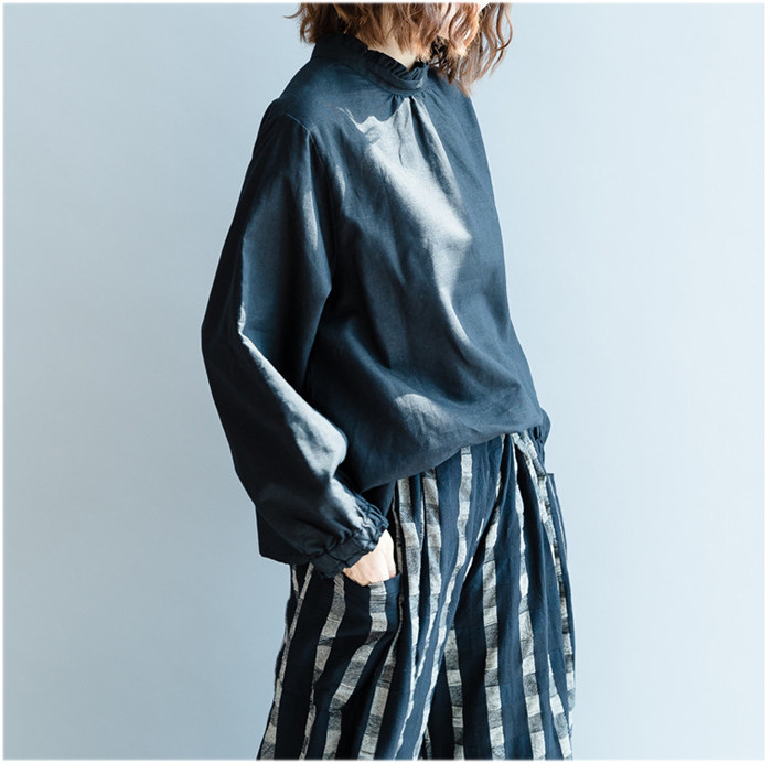 <br>シャツ ブラウス トレーナー 異素材 ギャザー リネン混シャツ レディース 綿麻混 トップス リネン 長袖 ナチュラル 着痩せ ゆったり 体型カバー カジュアル Ｖネック春 夏 秋 ビッグシルエット 柔らか ゆったり 大人可愛い 秋 送料無料