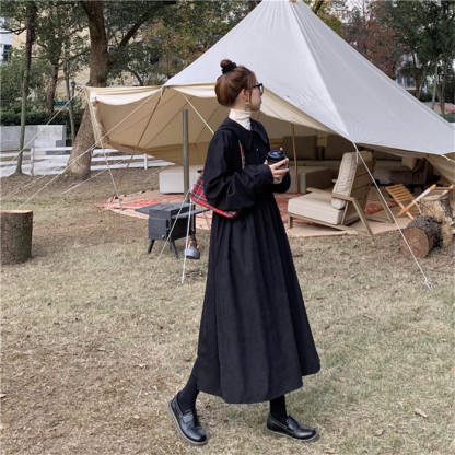 <br>ロングワンピース 長袖 秋 早秋 コーデュロイ 50代 ミモレ丈 大きいサイズ 大人 ベルトなし オールインワン ポケット レディース ロングシャツワンピース カジュアル 冬 きれいめ オーバーオール 秋冬 おしゃれ 大人可愛い 送料無料