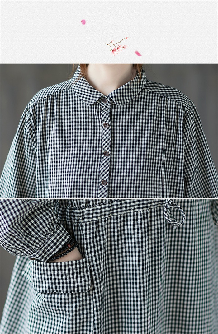 シャツワンピース レディース きれいめ 長袖 チェック柄 ロングワンピース レディース 春秋 ミモレ丈 ビッグシルエット ロングシャツワンピース 大人可愛い 着痩せ 大きいサイズ カジュアル