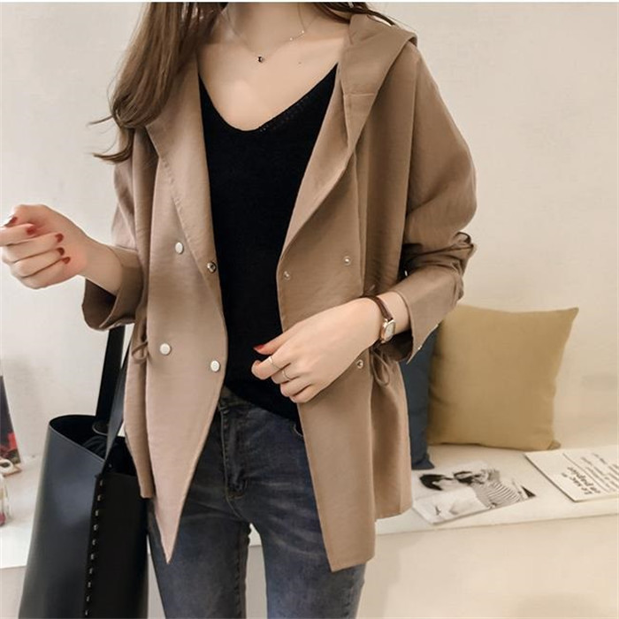 <br>スプリングコート レディース ショートトレンチコート 春秋 薄手 マウンテンパーカー テロンチ トレンチコート ショート丈 前後アシンメトリー フード付き 大きいサイズ 20代 30代 40代 送料無料 3colors全