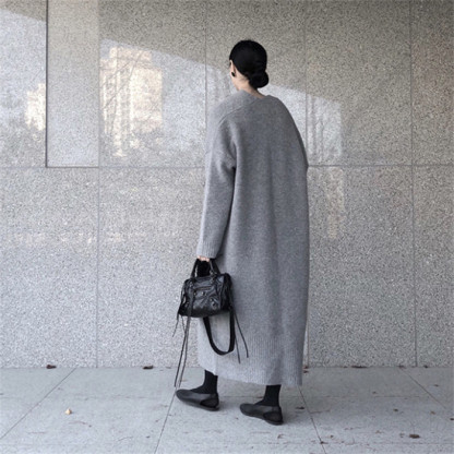 <br>カーディガン ニットカーディガン ロングカーディガン ロング マキシ ニット ロングカーデ ロングニット アウター レディース 秋冬 羽織り トップス 長袖 Vネック Iライン ローゲージニット リブ リブニット 長い 大きいサイズ 秋 冬 送料無料