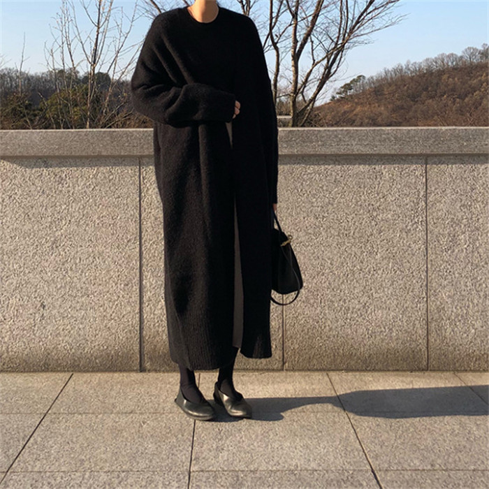 <br>カーディガン ニットカーディガン ロングカーディガン ロング マキシ ニット ロングカーデ ロングニット アウター レディース 秋冬 羽織り トップス 長袖 Vネック Iライン ローゲージニット リブ リブニット 長い 大きいサイズ 秋 冬 送料無料