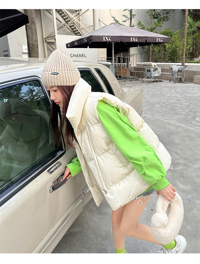 <br>ベスト レディース  大きいサイズ アウター ジャケット ベスト 中綿 フェイクダウン 上着 羽織り ハイネック 軽い 軽量 秋 フェイク ダウンベスト 通勤 通学 暖かい 無地 お出かけ 秋冬 30代 ノースリーブ ゆったり 体型カバー 大人可愛い 送料無料