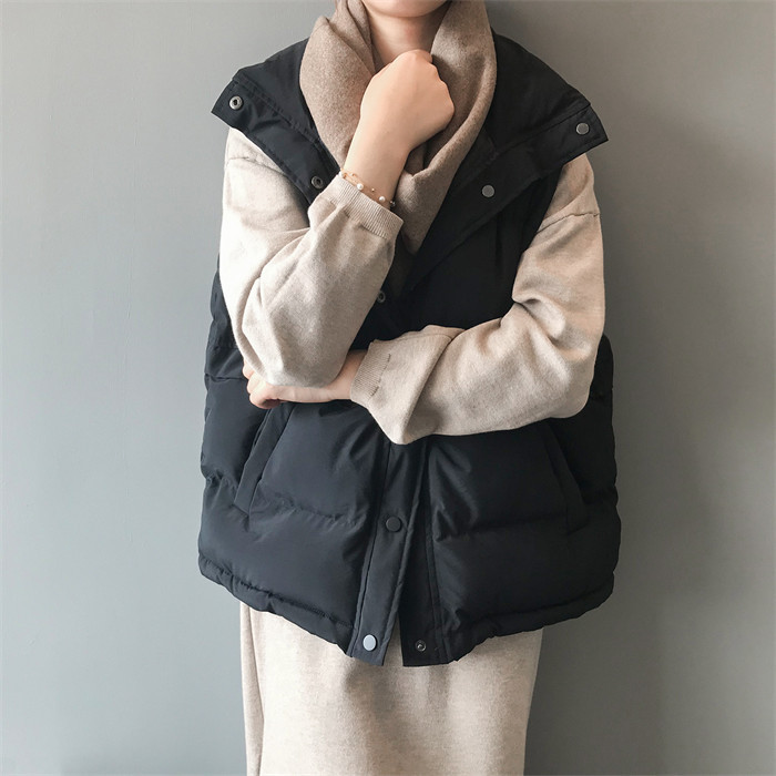 <br>ベスト レディース  大きいサイズ アウター ジャケット ベスト 中綿 フェイクダウン 上着 羽織り ハイネック 軽い 軽量 秋 フェイク ダウンベスト 通勤 通学 暖かい 無地 お出かけ 秋冬 ノースリーブ ゆったり 体型カバー 大人可愛い 送料無料