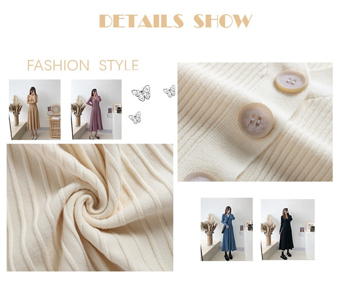 <br>ニットワンピース リブニットワンピース ワンピース レディース リブ ニットワンピ マキシ丈 ボタン Aライン きれいめ 上品 大人 ブラック 2023秋冬新作  秋冬 Vネック 長袖 ブラック きれいめ ハイウエスト プリーツ 体型カバー 送料無料