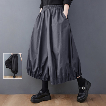 <br>ワイドパンツ ロング レディース 黒 大きいサイズ ワイド バルーンパンツ ボトムス 春 秋 秋物 ロングスカート 秋冬 ミモレ丈 シンプル きれいめ 大人 可愛い ブラック カジュアル 大人可愛い 送料無料