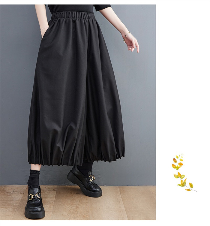 <br>ワイドパンツ ロング レディース 黒 大きいサイズ ワイド バルーンパンツ ボトムス 春 秋 秋物 ロングスカート 秋冬 ミモレ丈 シンプル きれいめ 大人 可愛い ブラック カジュアル 大人可愛い 送料無料