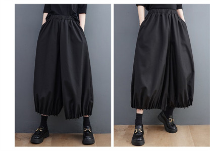 <br>ワイドパンツ ロング レディース 黒 大きいサイズ ワイド バルーンパンツ ボトムス 春 秋 秋物 ロングスカート 秋冬 ミモレ丈 シンプル きれいめ 大人 可愛い ブラック カジュアル 大人可愛い 送料無料