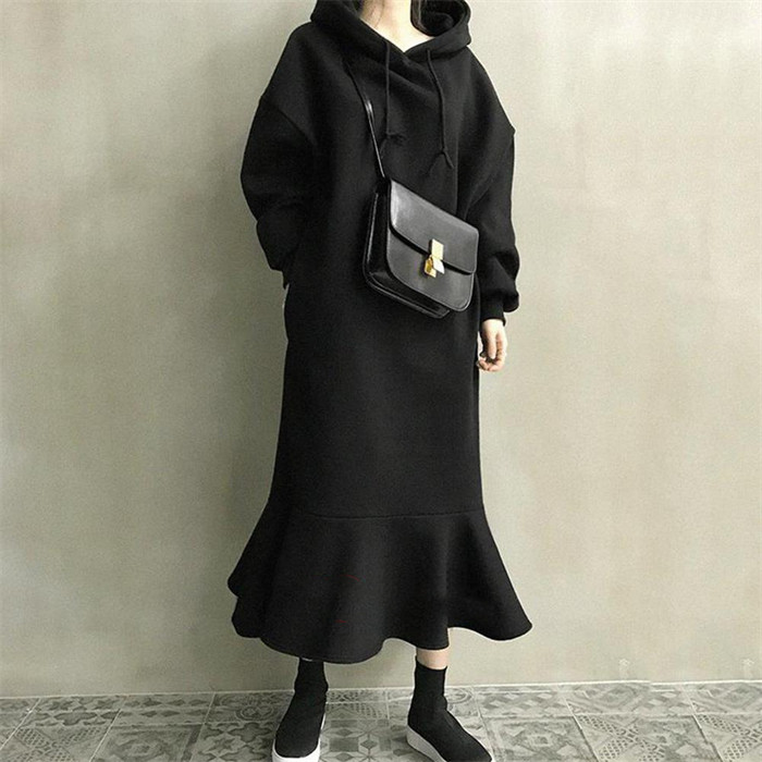 <br>ワンピース 秋 ロングワンピース パーカー 秋冬 パーカーワンピース 長袖 ロングワンピース ロングワンピ フードワンピ フーディ カジュアル 可愛い きれいめ レディース 暖か 大きいサイズ 体型カバー 大人 着痩せ 40代 50代 送料無料