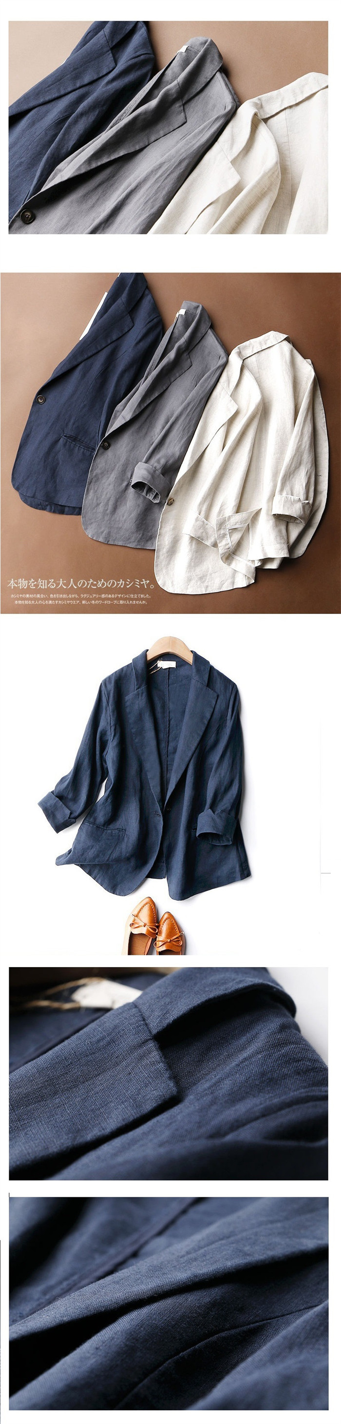 <br>綿麻 テーラードジャケット レディース 春 大きいサイズ きれいめ 麻 アウター 長袖 ロング丈 ライトアウター 羽織り 裏地 無地 お洒落 カジュアル シンプル フォーマル ジャケット OL 入学 卒業式 オフィス