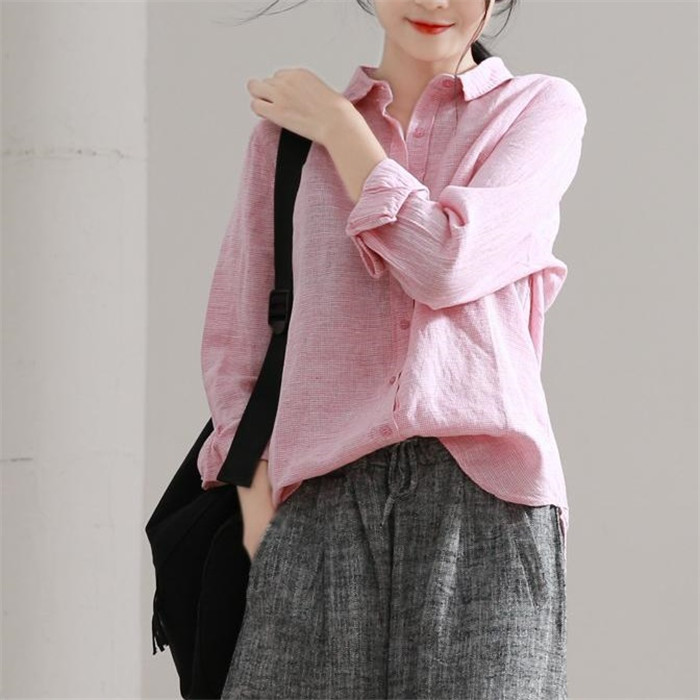 綿麻 シャツ ガーゼシャツ ブラウス レディース 綿麻シャツ チュニック 羽織り コットン ベーシック コットンシャツ トップス 長袖 無地 プレゼント 30代 40代 50代 春夏秋冬 送料無料 柔らか 長袖シャツ スーツインナー ビッグシルエット