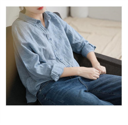 綿麻 シャツ ガーゼシャツ ブラウス レディース 綿麻シャツ チュニック 羽織り コットン ベーシック コットンシャツ トップス 長袖 無地 プレゼント 30代 40代 50代 春夏秋冬 送料無料 柔らか 長袖シャツ スーツインナー ビッグシルエット