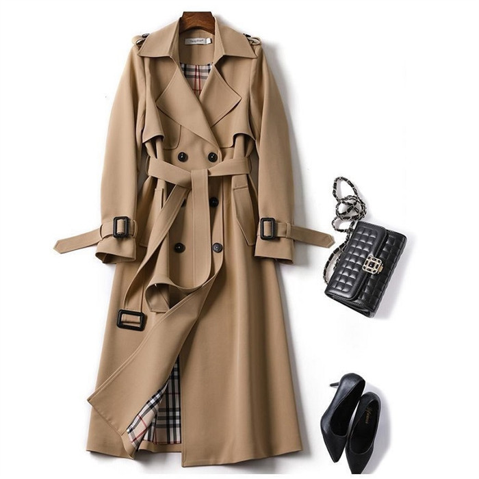 トレンチコート レディース ロング aライン ベルト付き ダブルボタン バックスリット 無地 おしゃれ スプリングコート ビジネス 定番 通勤 コート 羽織り ロング丈 大きいサイズ きれいめ 入園式 卒業式 送料無料