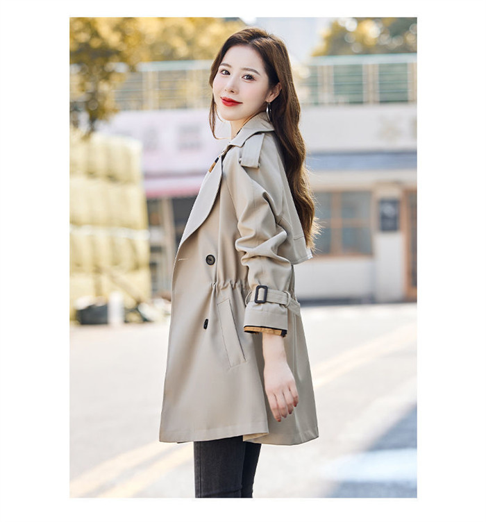 <br>トレンチコート レディース ミドル丈 厚手 aライン ベルト付き ダブルボタン 無地 おしゃれ 春秋 