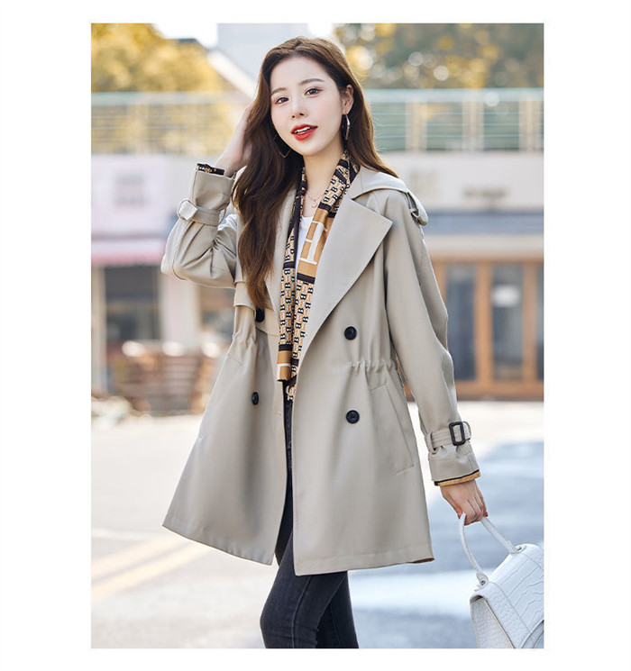 <br>トレンチコート レディース ミドル丈 厚手 aライン ベルト付き ダブルボタン 無地 おしゃれ 春秋 