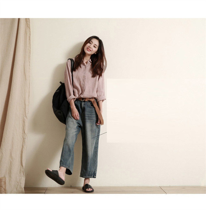 <br>綿麻 シャツ ガーゼシャツ ブラウス レディース 綿麻シャツ チュニック 羽織り コットン ベーシック コットンシャツ トップス 長袖 無地 プレゼント 