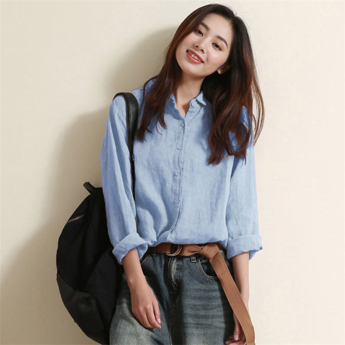 <br>綿麻 シャツ ガーゼシャツ ブラウス レディース 綿麻シャツ チュニック 羽織り コットン ベーシック コットンシャツ トップス 長袖 無地 プレゼント 