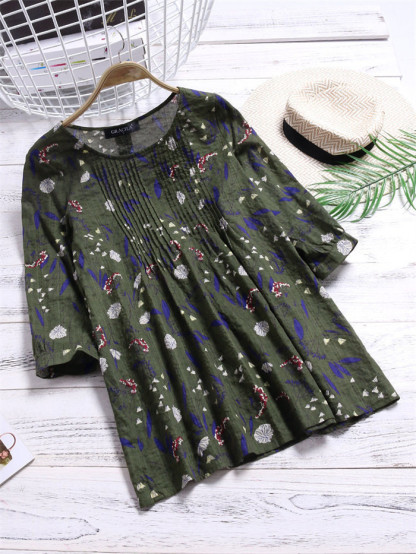 <br>シャツ レディース ロングシャツ シャツワンピ トップス チュニック チュニックワンピ シャツワンピース 長袖 ナチュラル 着痩せ ゆったり 体型カバー ポケット付き カジュアル 総柄 春 夏 秋 春夏秋冬 送料無料 ビッグシルエット