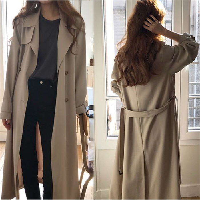 <br>送料無料 トレンチコート レディース ロング aライン ベルト付き ダブルボタン スリット 無地 おしゃれ 春秋 スプリングコート 就活 ビジネス 定番 通勤 コート 春 ロングコート 羽織り ロング丈 大きいサイズ きれいめ