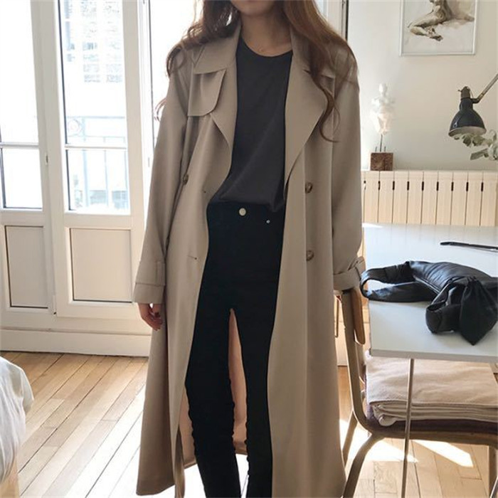 <br>送料無料 トレンチコート レディース ロング aライン ベルト付き ダブルボタン スリット 無地 おしゃれ 春秋 スプリングコート 就活 ビジネス 定番 通勤 コート 春 ロングコート 羽織り ロング丈 大きいサイズ きれいめ