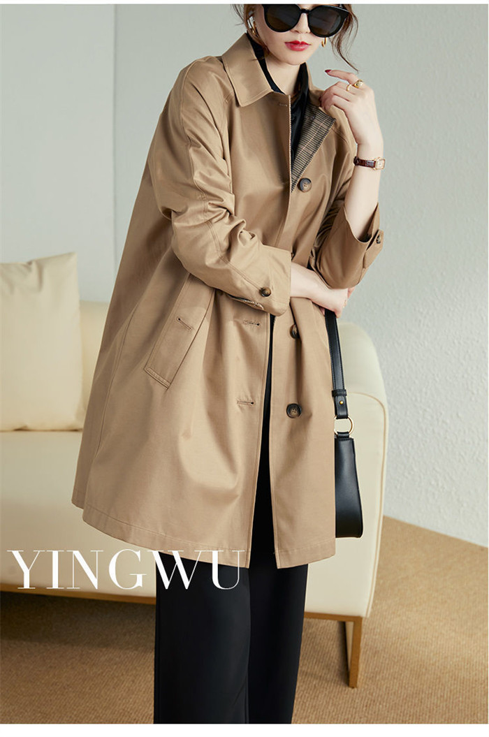 <br>トレンチコート レディース ショート丈 aライン ダブルボタン スリット 無地 おしゃれ 春秋 アウター スプリングコート 就活 ビジネス 定番 通勤 コート 春 夏 ロングコート 