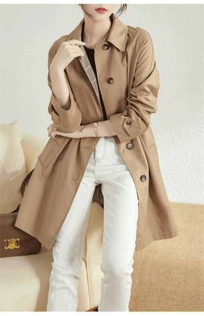 <br>トレンチコート レディース ショート丈 aライン ダブルボタン スリット 無地 おしゃれ 春秋 アウター スプリングコート 就活 ビジネス 定番 通勤 コート 春 夏 ロングコート 