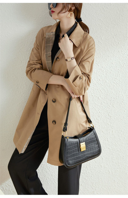 <br>トレンチコート レディース ショート丈 aライン ダブルボタン スリット 無地 おしゃれ 春秋 アウター スプリングコート 就活 ビジネス 定番 通勤 コート 春 夏 ロングコート 