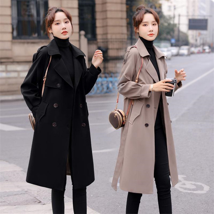 <br>トレンチコート レディース ミディ丈・ミディアム丈 aライン おしゃれ 春 ダブルボタン 無地 アウター スプリングコート 就活 ビジネス 定番 通勤 コート ロングコート 羽織り