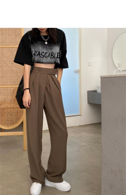 <br>タックワイドパンツ ボトムス 美シルエット ハイウエスト カジュアル きれいめ おしゃれ 体型カバー 韓国ファッション パンツ レディース ワイドパンツ タックパンツ テーパードパンツ 春夏 大きいサイズ 黒 オフィス 送料無料