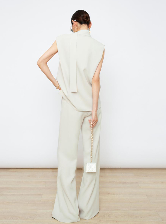 セットアップ ノースリーブ 夏 春夏 ロングパンツ パンツドレス レディース パンツスーツ 無地 女の子 結婚式 卒業式 入学式 ガウチョパンツ ワイドパンツ 体型カバー ゆったり 涼しげ 脚長効果 欧米風 