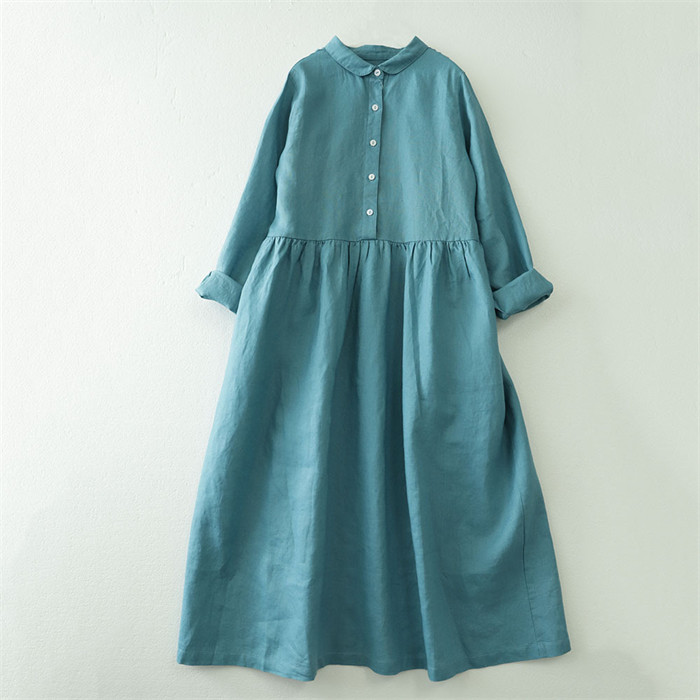 ロングワンピース 綿麻 レディース きれいめ 春 七分袖 半袖 夏 大きいサイズ ガーゼ ダブルガーゼ ロングワンピース ベルト付き ロング 綿麻ワンピ ミモレ丈 Aライン 体型カバー 送料無料 ゆるっと 大人可愛い 着痩せ