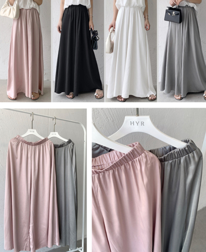 スカーチョ スカンツ 接触冷感 ワイドパンツ 滑らか ふんわり 薄め ガウチョパンツ 無地 マキシ丈 パンツ 春夏 パンツ レディース 大きいサイズ 体型カバー