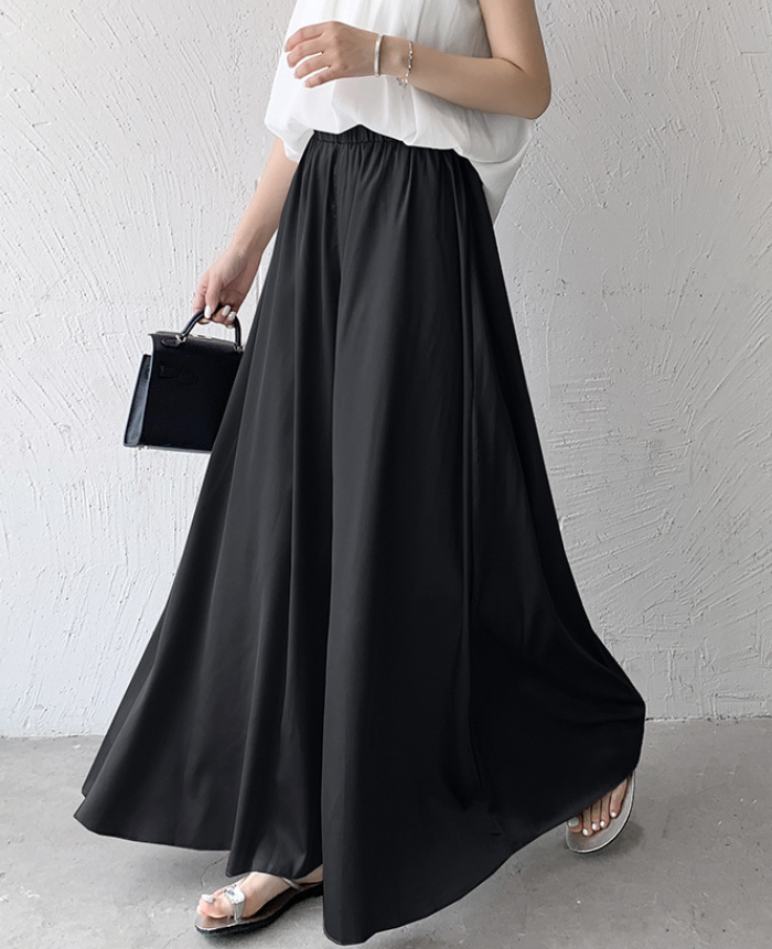 スカーチョ スカンツ 接触冷感 ワイドパンツ 滑らか ふんわり 薄め ガウチョパンツ 無地 マキシ丈 パンツ 春夏 パンツ レディース 大きいサイズ 体型カバー