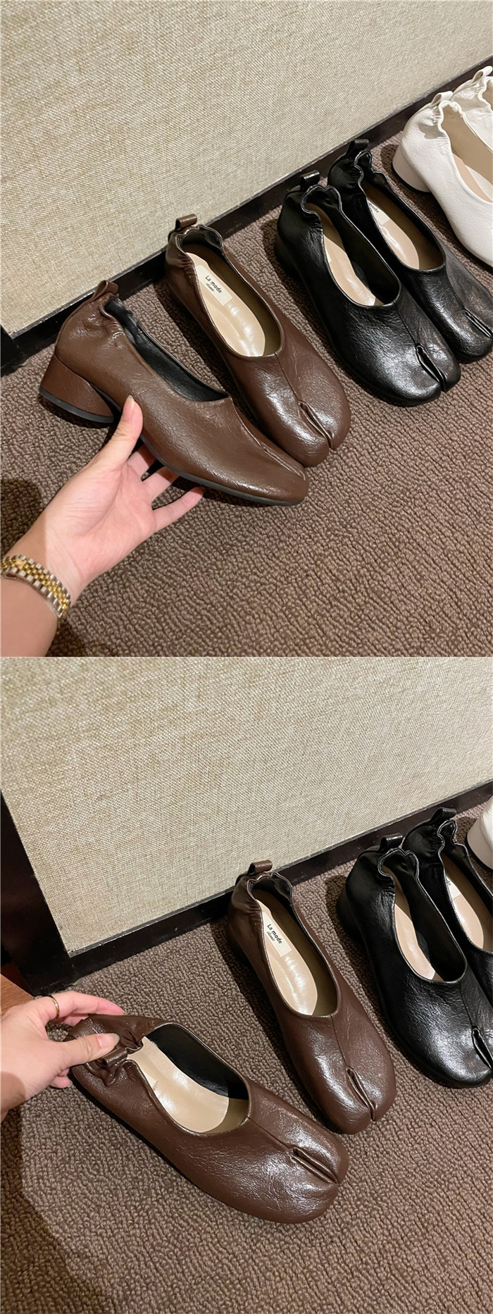 [Copy]送料無料 足袋パンプス 足袋 パンプス ストラップ バレエ シューズ ぺたんこ シューズ レディース ブラック バレリーナ 靴 タビパンプス ヒール レディース ローヒール 靴 柔らかい 歩きやすい 疲れにくい 痛くない PU