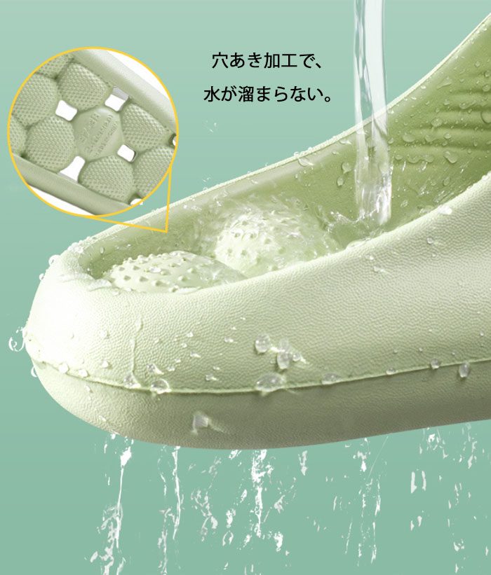 スリッパ 健康サンダル バススリッパ レディース メンズ 男女兼用 足つぼ マッサージ 厚底サンダル 室内 外履き ルームシューズ シャワーサンダル シャワースリッパ 水切り 穴付き