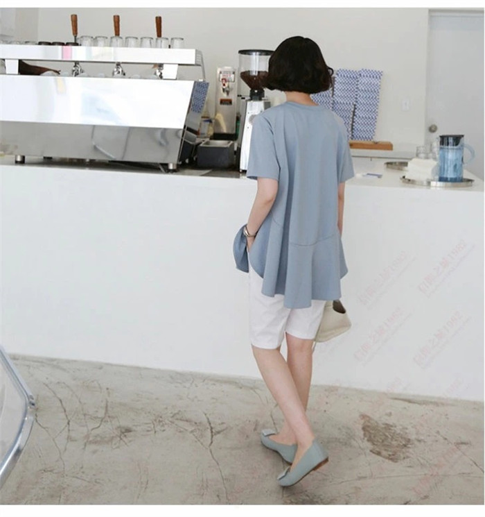 シャツブラウス T-シャツ 半袖 フレアブラウス レディース ロングブラウス トップス チュニック ナチュラル 着痩せ ゆったり 体型カバー ビッグシルエット カジュアル 無地 春 夏 秋 30代 40代 50代 春夏秋冬 送料無料 柔らか 大人可愛い