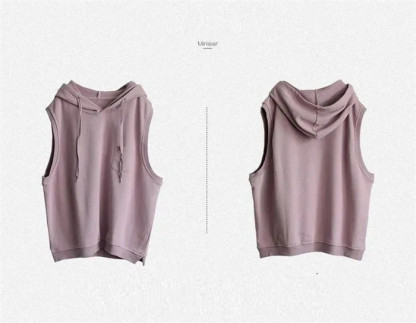 <br>パーカー レディース ノースリーブ フード付き ベスト プルオーバー ポケット付き ゆったり 重ね着 レイヤード トップス お洒落 カジュアル 春 夏