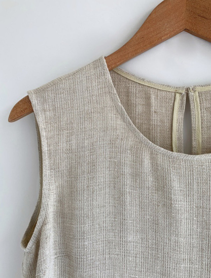 セットアップ 綿麻 レディース コットンリネン パンツドレス パンツスーツ ノースリーブ 春夏 夏 無地 女の子 日常デート 通勤 卒業式 ガウチョパンツ ワイドパンツ 体型カバー ゆったり 脚長効果 欧米風 カジュアル 大きいサイズ 3L 4L 5L