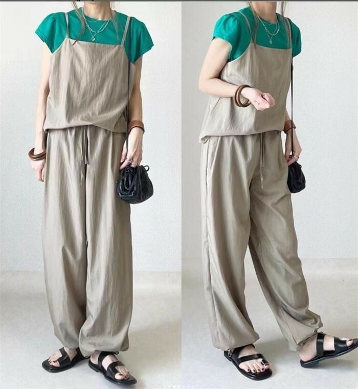 セットアップ レディース 綿麻 コットンリネン パンツドレス パンツスーツ ノースリーブ 春夏 夏 無地 女の子 日常デー 通勤 卒業式 ガウチョパンツ ワイドパンツ 体型カバー ゆったり 脚長効果 欧米風