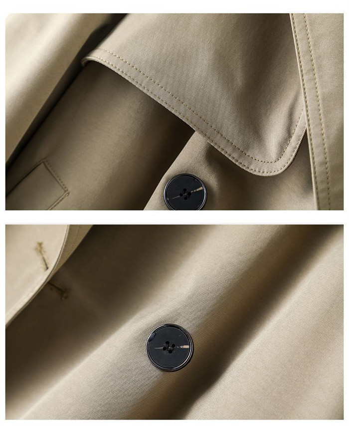 <br>トレンチコート レディース ショート丈 aライン ダブルボタン スリット 無地 おしゃれ 春秋 アウター スプリングコート 就活 ビジネス 定番 通勤 コート 春